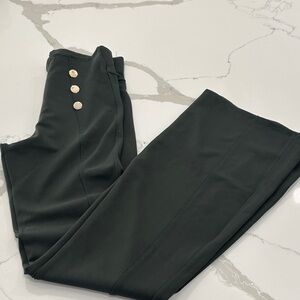 Chic Black Flare Pants with Button Accents